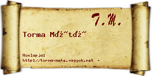 Torma Máté névjegykártya